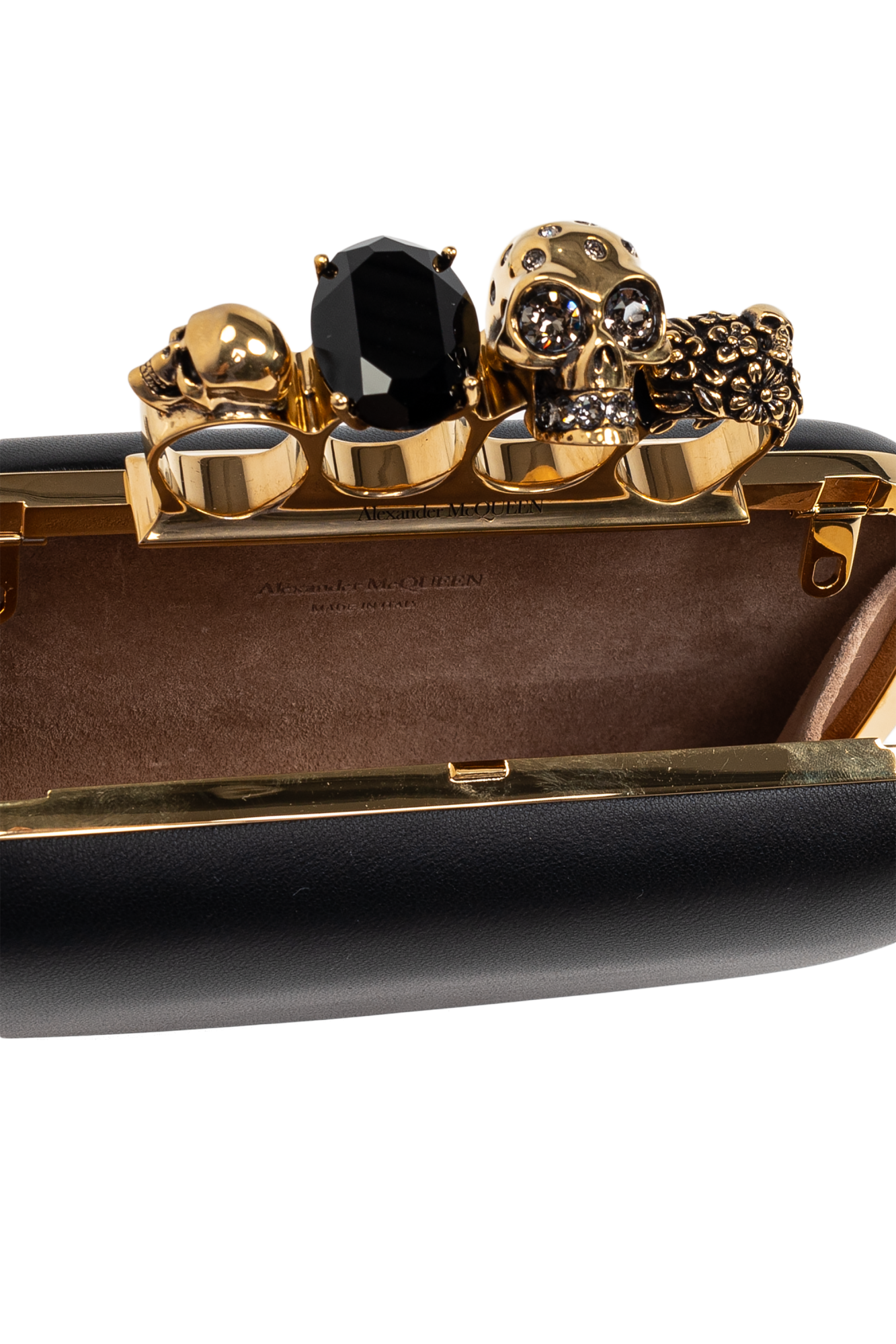 Black 'Skull Four - Ring' Clutch Alexander McQueen